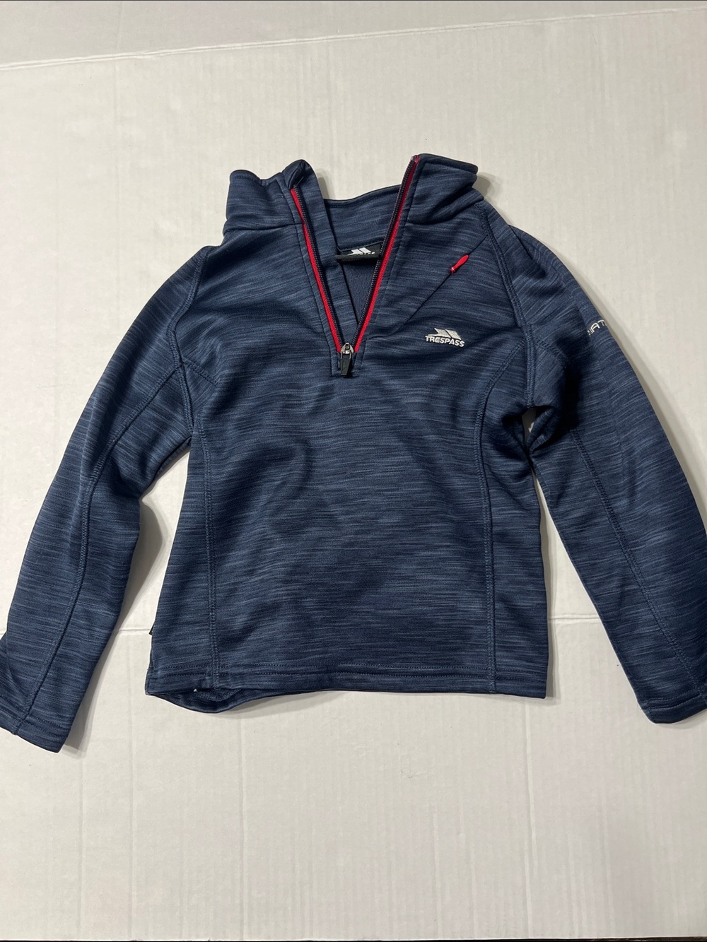 Trespass Kids Navy Half-Zip Hoodie with Red Trim